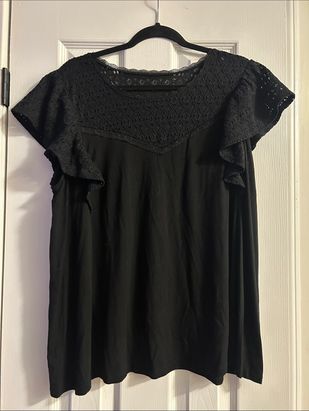Torrid Crochet Ruffle Tshirt